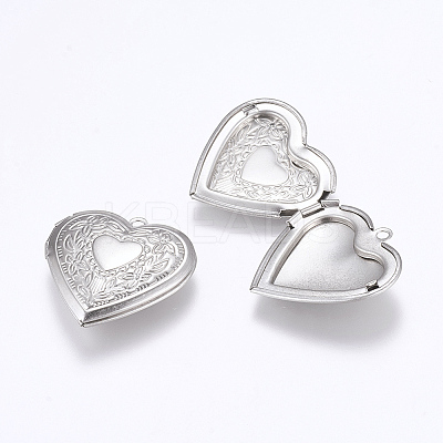 Tarnish Resistant 304 Stainless Steel Locket Pendants STAS-E144-020P-1