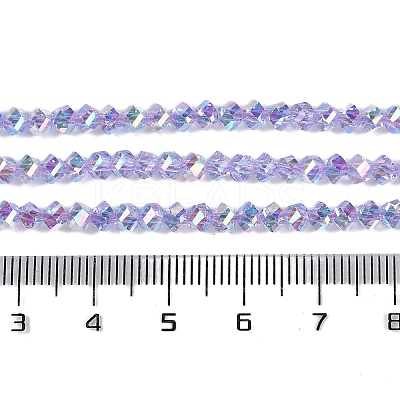Electroplate Glass Beads Strands GLAA-Q105-04-1