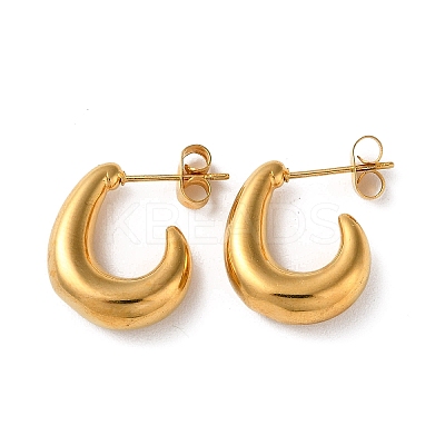 Ion Plating(IP) 304 Stainless Steel Teardrop Stud Earrings X-EJEW-H127-07G-1