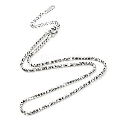 Non-Tarnish 304 Stainless Steel Box Chain Necklace for Men Women NJEW-A008-05P-1