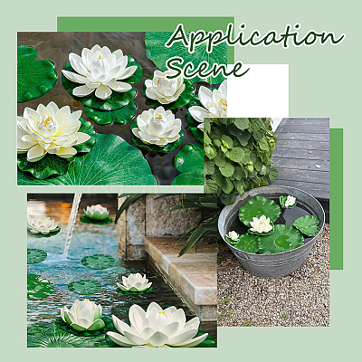 Artificial EVA Foam Lotus Leaf & Flower AJEW-SP0003-26A-1
