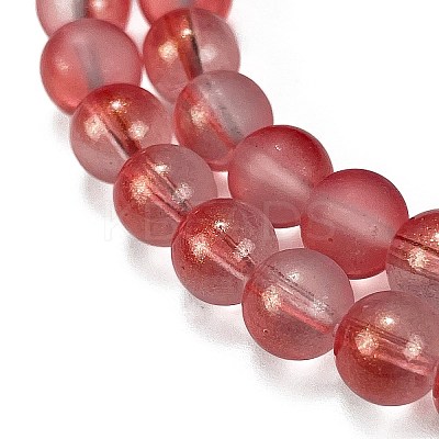 Frosted Transparent Glass Bead Strands GLAA-P065-8mm-06-1