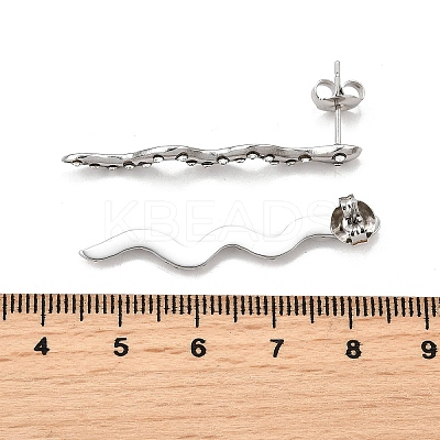 304 Stainless Steel Rhinestone Stud Earrings EJEW-Z116-01P-1