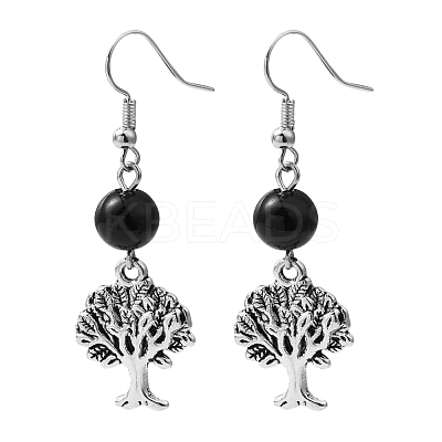 Fashion Tree of Life Earrings EJEW-JE00170-01-1