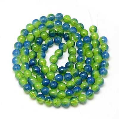 Baking Paint Glass Beads Strands X-DGLA-Q023-8mm-DB63-1