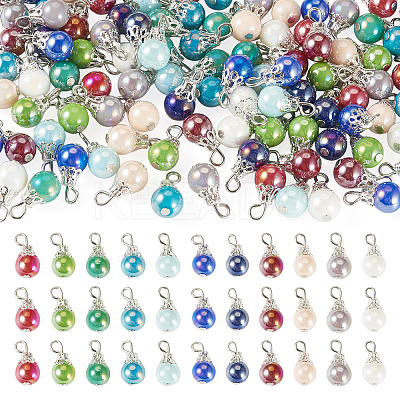 110Pcs 11 Colors Glass Pendants PALLOY-TAC0299-1