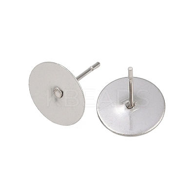 Tarnish Resistant 316 Surgical Stainless Steel Flat Round Blank Peg Stud Earring Settings STAS-R073-06B-1