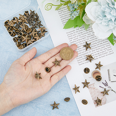 24Pcs Alloy Star Lapel Pin Brooches JEWB-FH0001-37AB-1