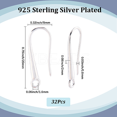 32Pcs Brass Earring Hooks KK-SC0006-57S-1