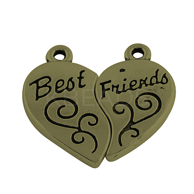 Tibetan Style Alloy Split Pendants TIBEP-5476-AB-LF-1