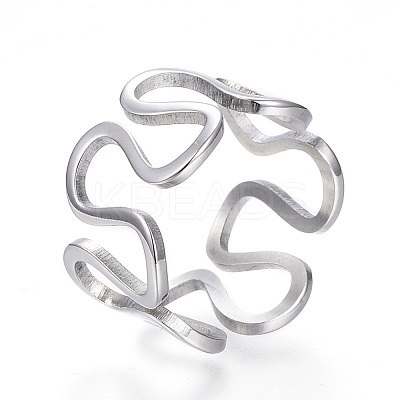 Tarnish Resistant 304 Stainless Steel Wide Band Rings RJEW-G081-29P-1