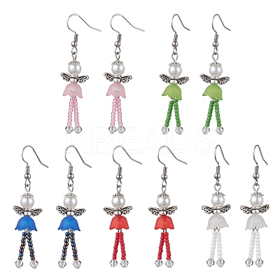 304 Stainless Steel Fairy Dangle Earrings EJEW-MZ00129-1