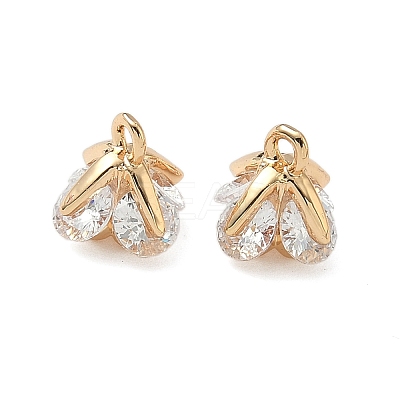 Brass Micro Pave Cubic Zirconia Pendants KK-S350-14G-1