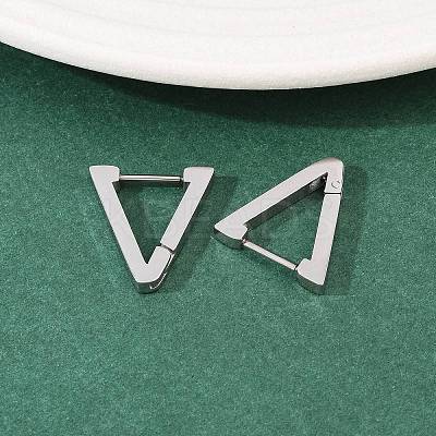304 Stainless Steel Triangle Hoop Earrings EJEW-P324-01P-1