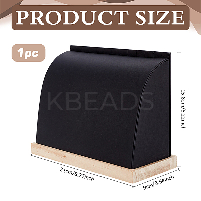 Wood Slant Back Necklaces Storage Rack NDIS-WH0001-16D-1