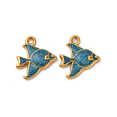 304 Stainless Steel Enamel Pendants STAS-Q363-01A-G-1
