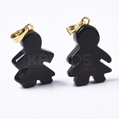 Natural Agate Pendants G-R459-013A-1