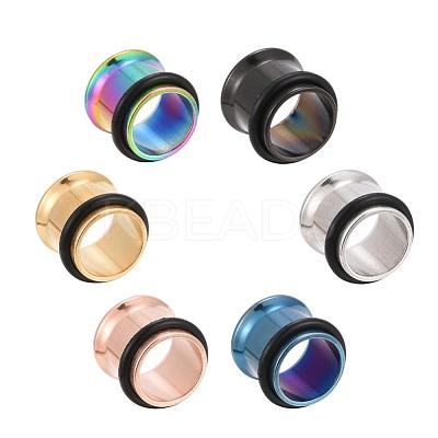 12Pcs 6 Colors 316 Surgical Stainless Steel Screw Ear Gauges Flesh Tunnels Plugs STAS-YW0001-16A-1