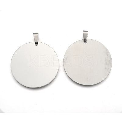 Non-Tarnish 201 Stainless Steel Flat Round Mirror Polished Finish Stamping Blank Tag Pendants STAS-S030-10-1
