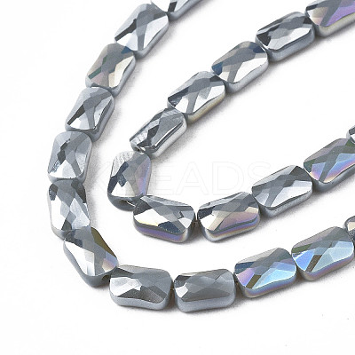 Electroplate Opaque Solid Color Glass Beads Strands X-EGLA-N002-25-A09-1