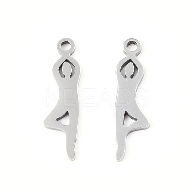Non-Tarnish Yoga Theme 201 Stainless Steel Pendants STAS-N091-165P-1