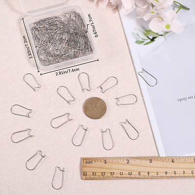 100Pcs 304 Stainless Steel Hoop Earrings Findings STAS-CN0001-48A-1