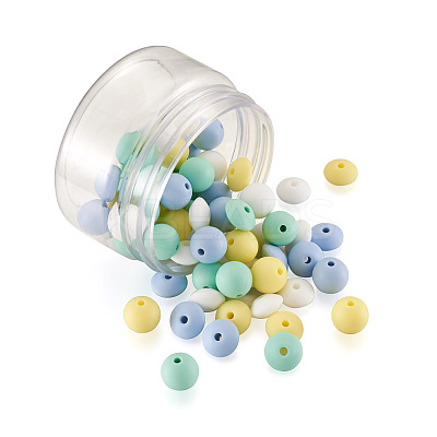 80Pcs 8 Style Food Grade Eco-Friendly Silicone Beads SIL-TA0001-03-1