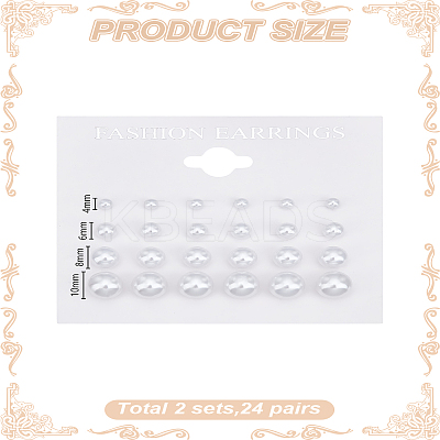 Plastic Imitation Pearl Stud Earrings EJEW-LP0001-52-1