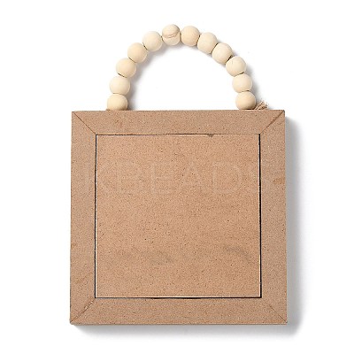 Wooden Square Wall Pendant Decorations LS-HJEW-Z004-01A-1