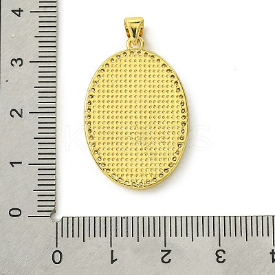 Brass Micro Pave Clear Cubic Zirconia Pendants KK-H472-46G-1