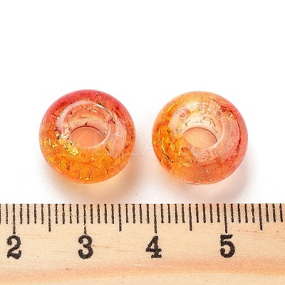 Two Tone Transparent Crackle Acrylic European Beads TACR-P009-B01-01-1