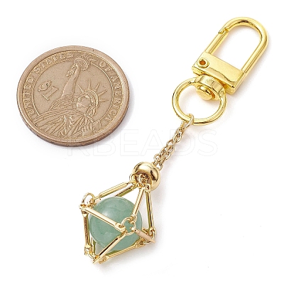 304 Stainless Steel Chain Pouch Natural Gemstone Pendant Decorations HJEW-JM01889-02-1