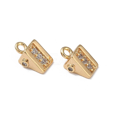 Brass Micro Pave Cubic Zirconia Charms KK-A280-11G-1