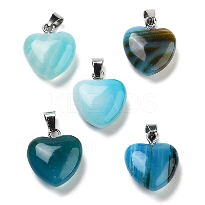 Natural Banded Agate Charms HEAR-PW0001-057-26-1