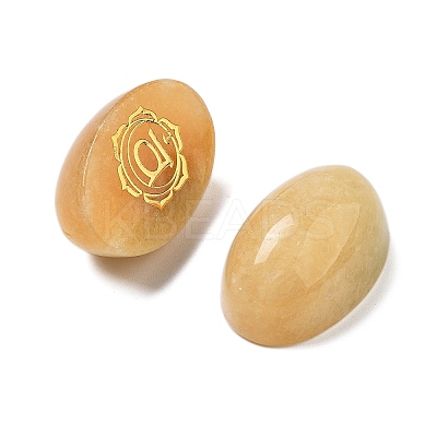Natural Yellow Jade Oval Display Decorations G-F774-01B-1