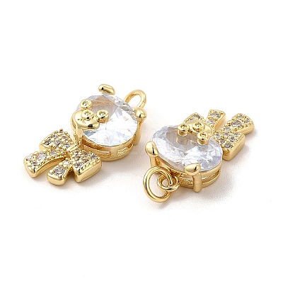 Rack Plating Brass Cubic Zirconia Pendants KK-G456-09G-1