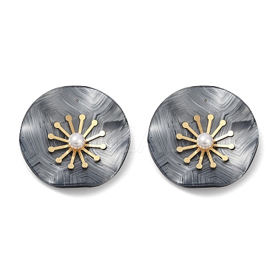 304 Stainless Steel ABS Imitation Pearl Stud Earrings for Women EJEW-M095-06G-01-1