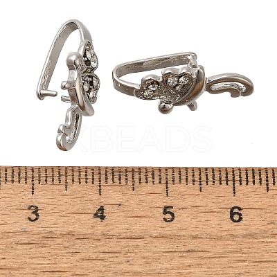 PVD Vacuum Plating & Long-Lasting Plated Brass with Rhinestone Pinch Bails KK-S402-06E-NR-1