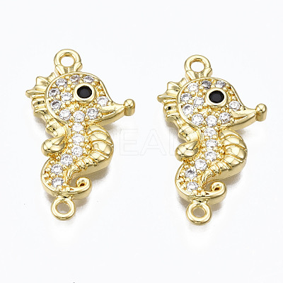 Brass Micro Pave Cubic Zirconia Links Connectors ZIRC-N039-114B-NF-1