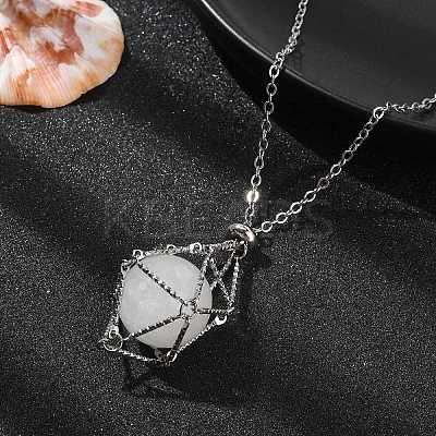 Tarnish Resistant 304 Stainless Steel Cable Chain Macrame Pouch Empty Stone Holder for Pendant Necklaces Making NJEW-TA00117-01-1