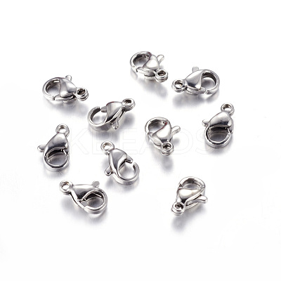 Tarnish Resistant 304 Stainless Steel Lobster Claw Clasps X-STAS-AB10-1