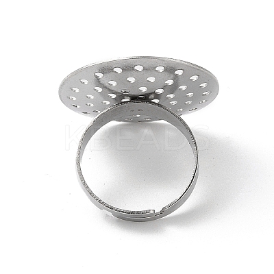 Non-Tarnish 304 Stainless Steel Sieve Ring Settings X-STAS-K278-06B-P-1