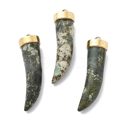 Natural Unakite Horn Pendants STAS-R130-03G-02-1