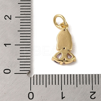 Brass Micro Pave Colorful Cubic Zirconia Glass Pendants X-KK-R162-026B-G-1