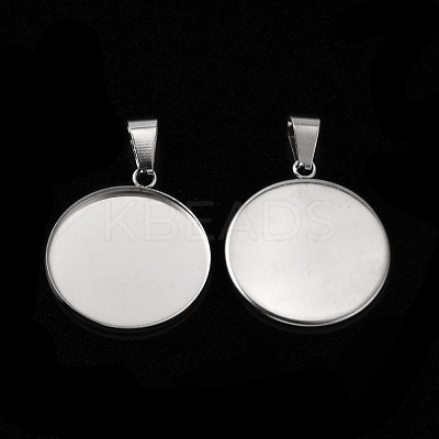304 Stainless Steel Pendant Cabochon Settings FIND-CJC0001-03G-1