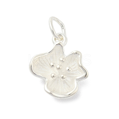 925 Sterling Silver Flower Charms with Jump Rings and 925 Stamp STER-M021-02S-03-1