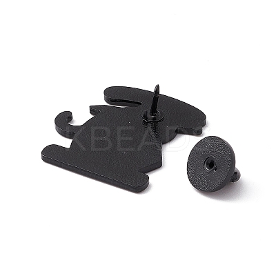 Cat with Word Alloy Brooch for Backpack Clothes JEWB-M024-02B-C-1