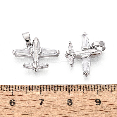 Brass Micro Pave Cubic Zirconia Pendants KK-T073-51P-1