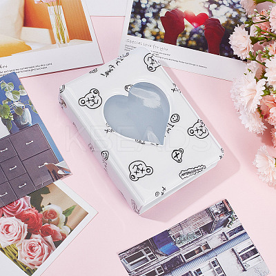 3 Inch PVC Mini Photo Album with Heart Window AJEW-WH0324-86B-1
