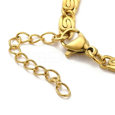 Ion Plating(IP)  304 Stainless Steel Lumachina Chain Bracelets BJEW-C079-01B-G-1